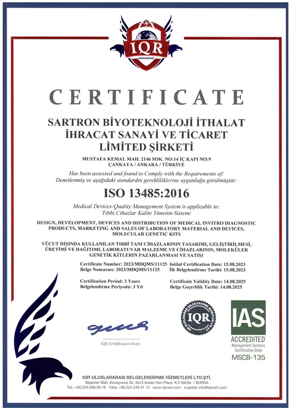 ISO-13485 sertifikası