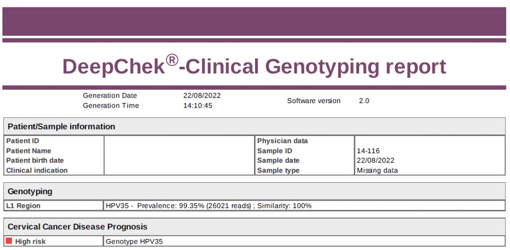 DeepChek<sup>&reg;</sup> Assay HPV Genotiplendirme